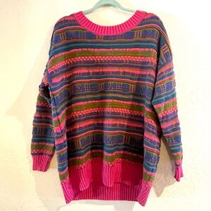 Wild Fabel Multi Colored Vintage Style Sweater SZ XXL
